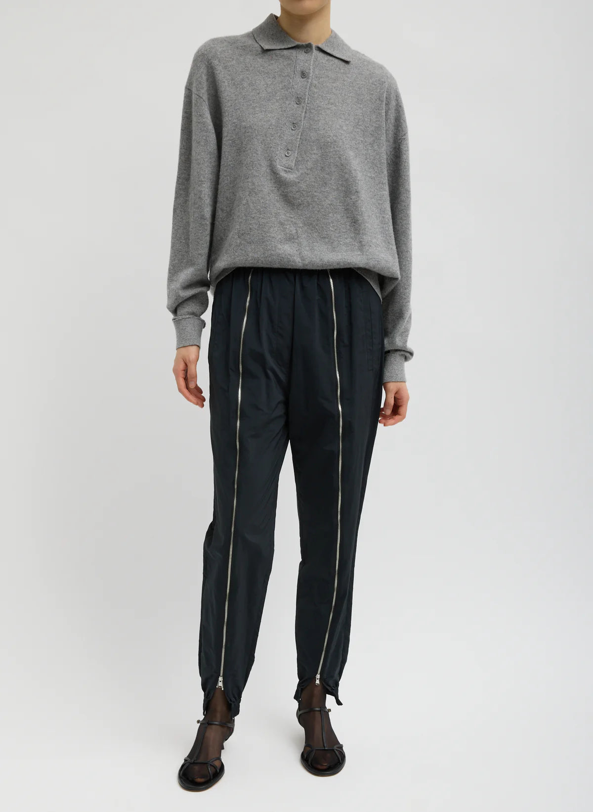 Tibi Nylon Zipper Jogger - Short
