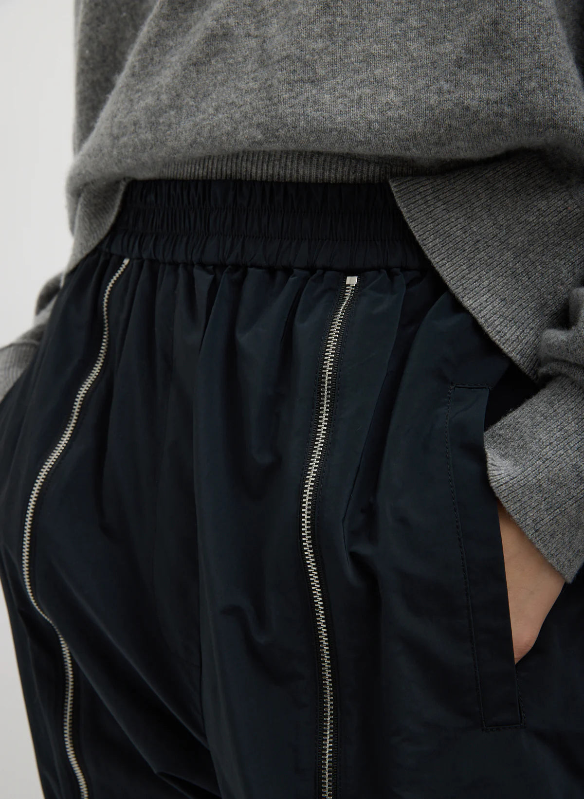 Tibi Nylon Zipper Jogger - Short