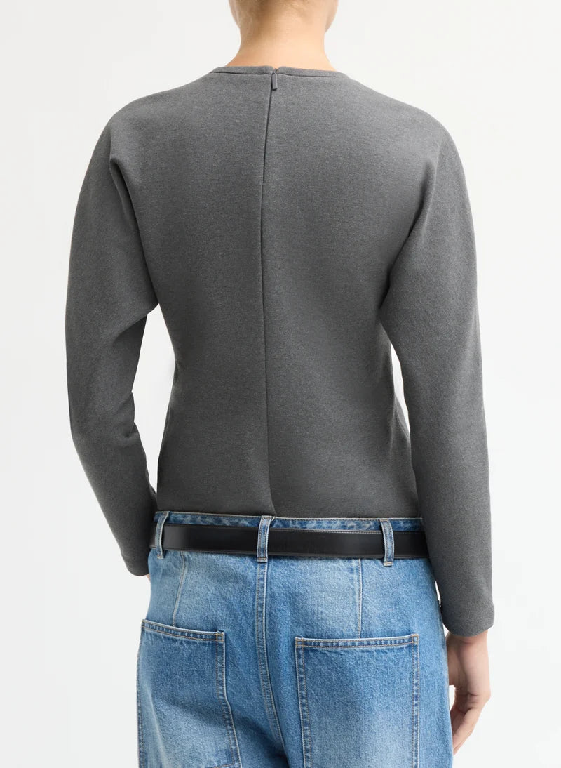 Tibi Luxe Crepe Knit Dolman Top