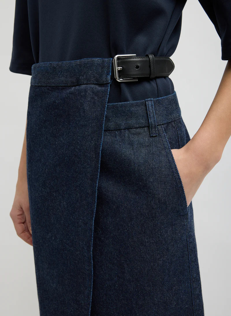 Tibi Indigo Denim Double Apron Skirt