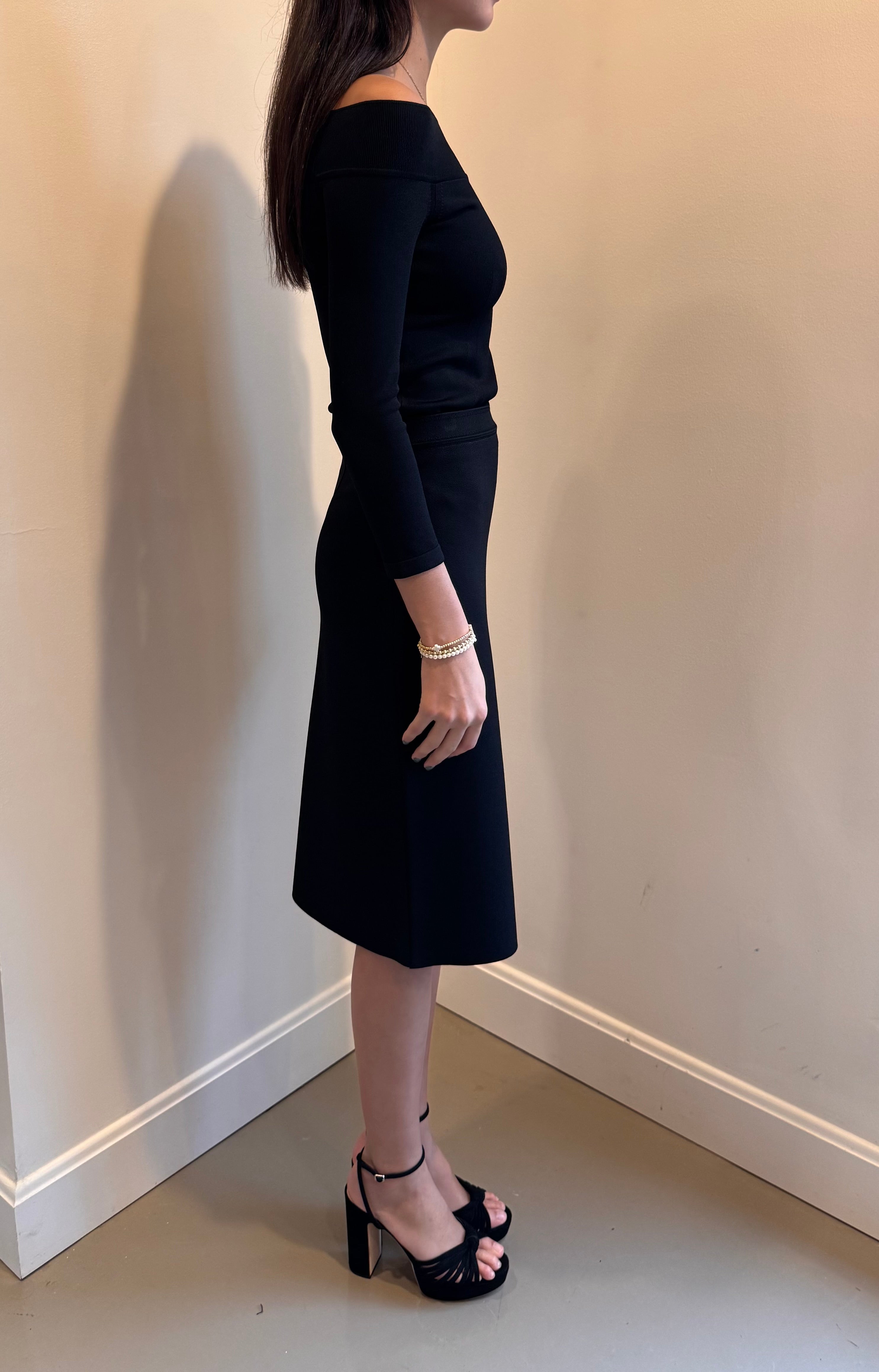 RVN Estelle Crepe Knit Pencil Skirt