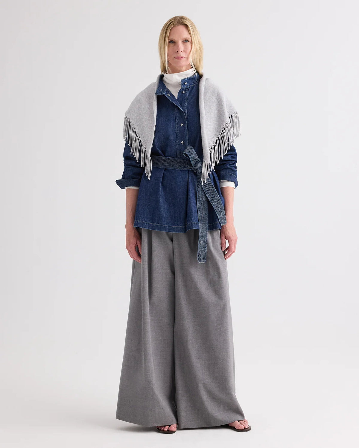 TWP Fringe Triangle Scarf