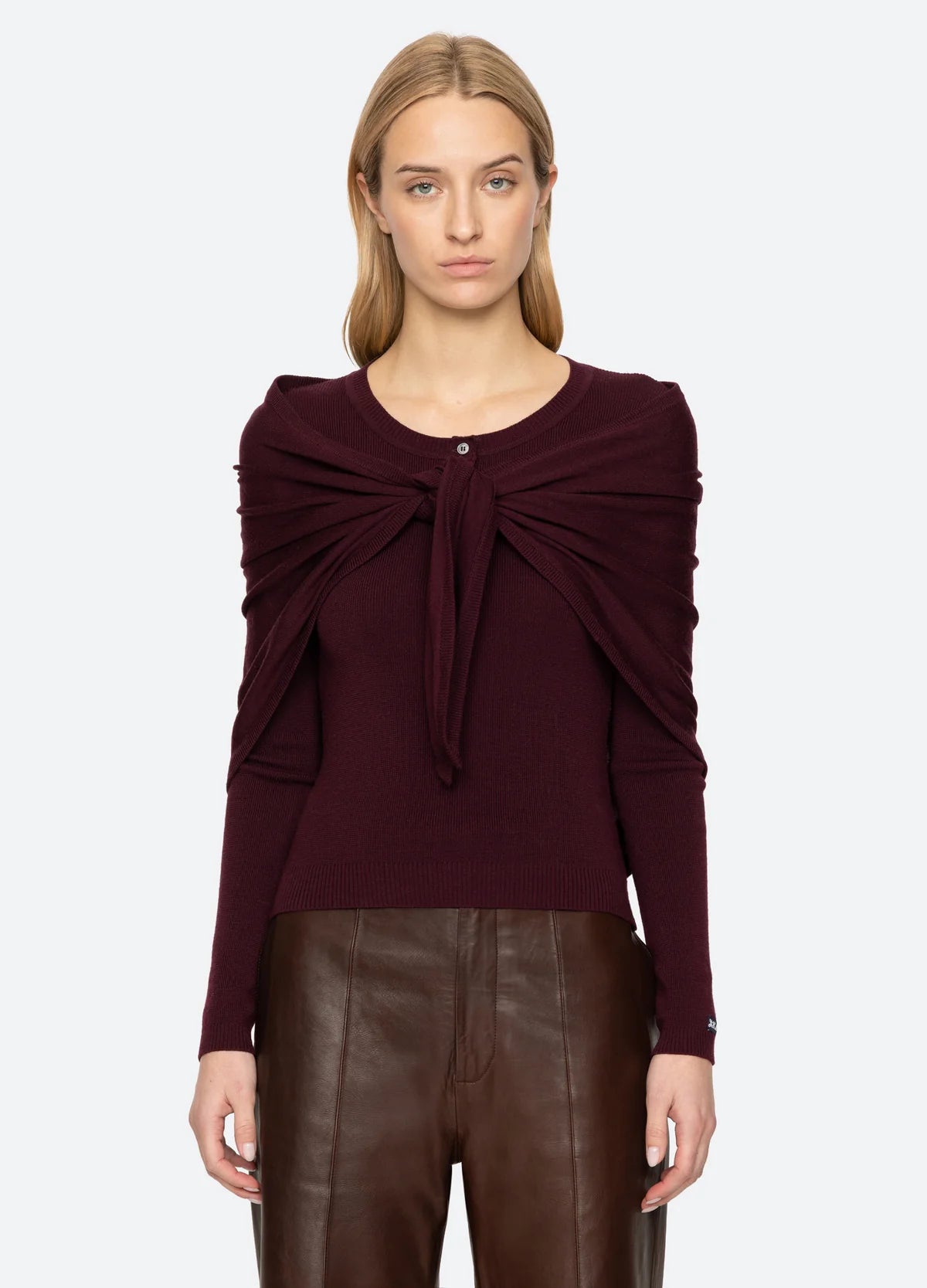 Sea Jane Henley Sweater w/ Scarf