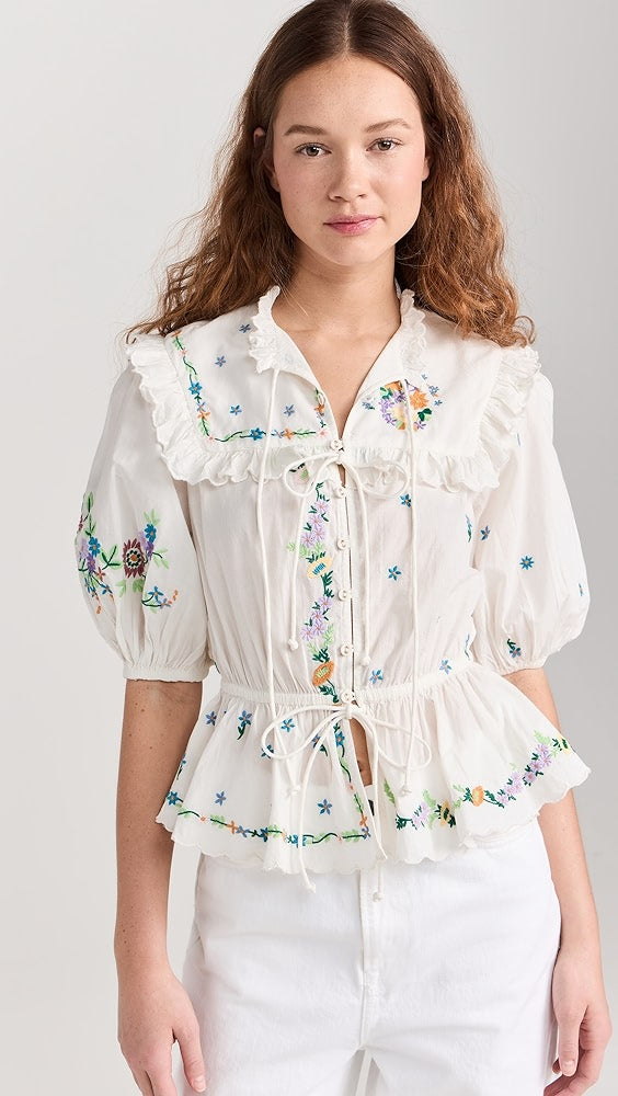 Alemais Willa Embroidered Blouse
