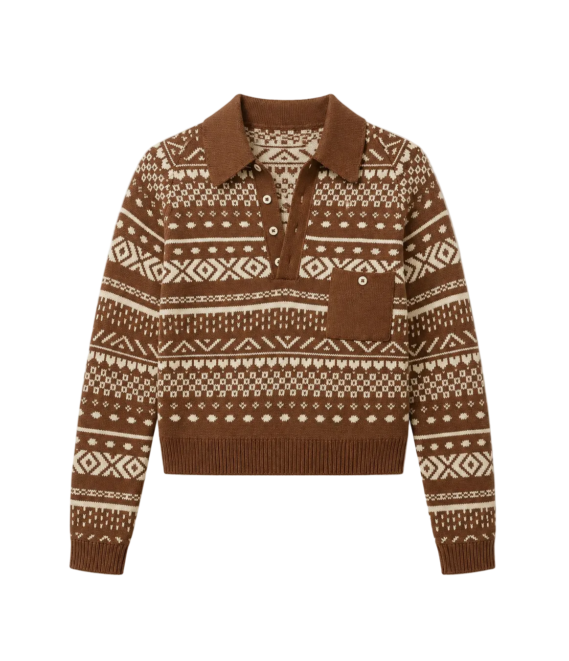 Alix of Bohemia Liza Mocha Fair Isle Top