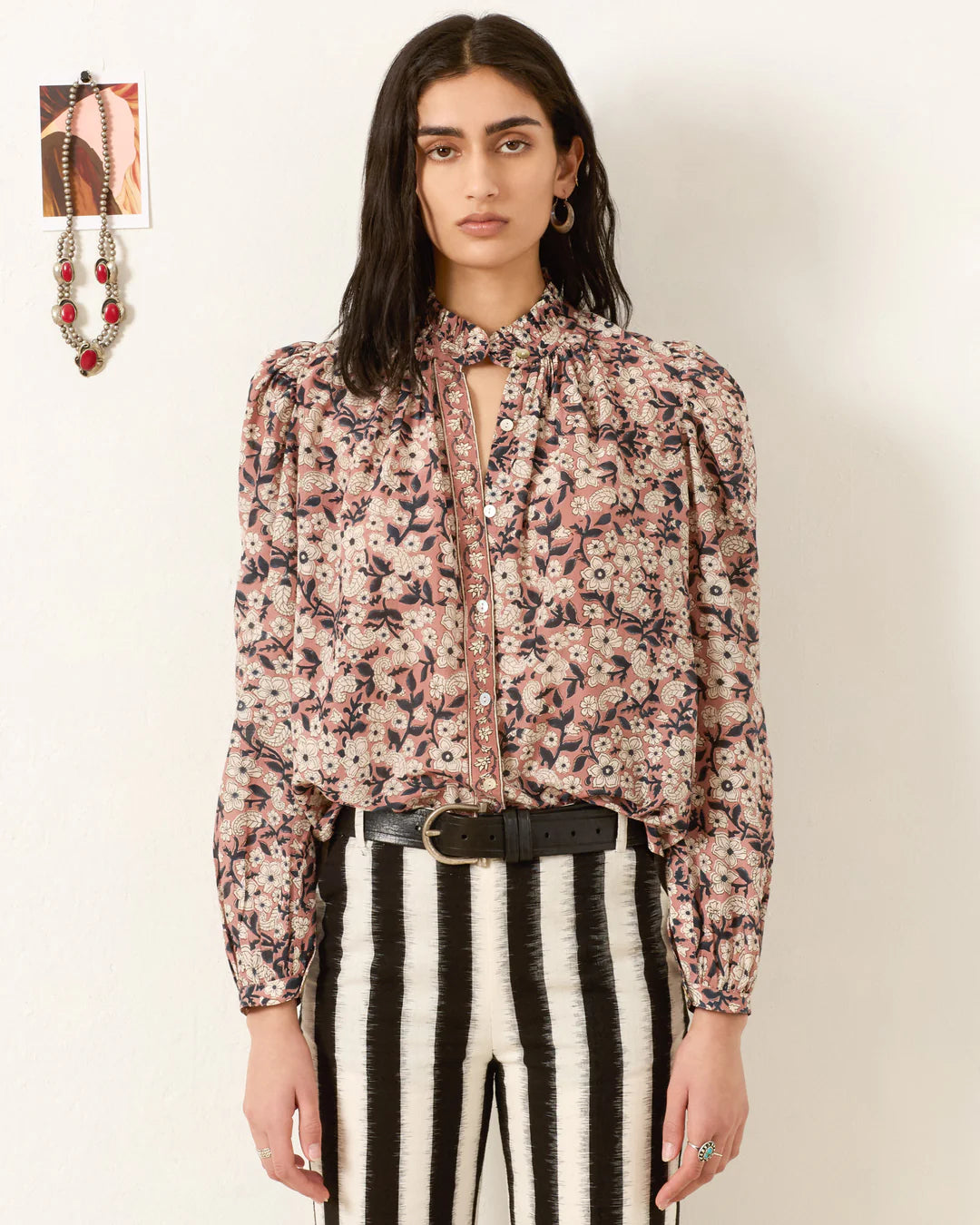 Alix of Bohemia Annabel Sepia Floral Shirt