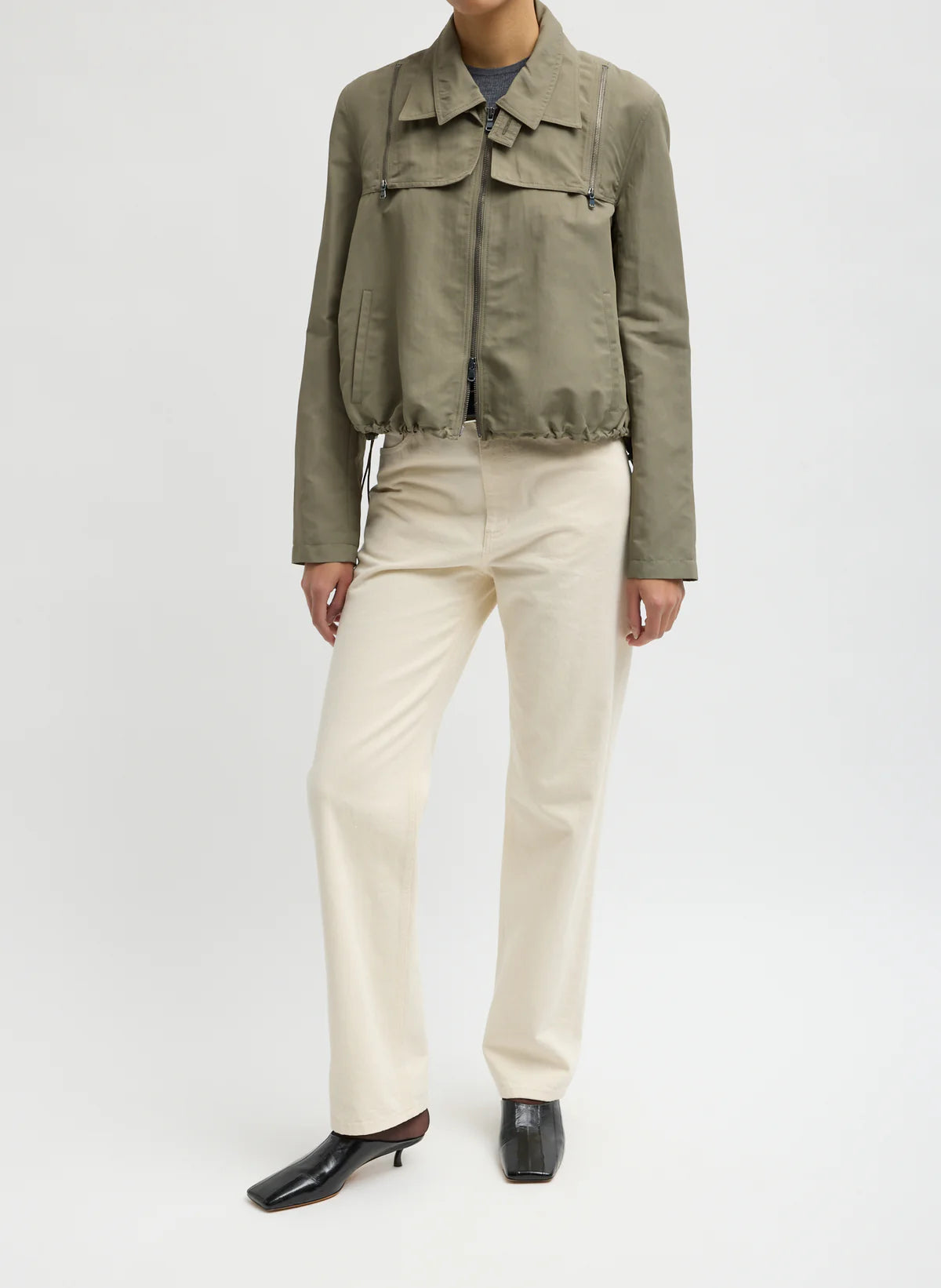 Tibi Techy Twill Trapeze Anorak Bomber