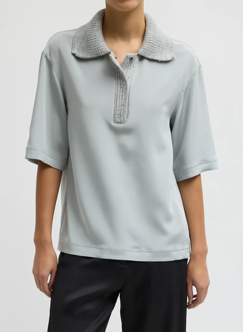 Tibi Stretch Silk Nylon Knit Top