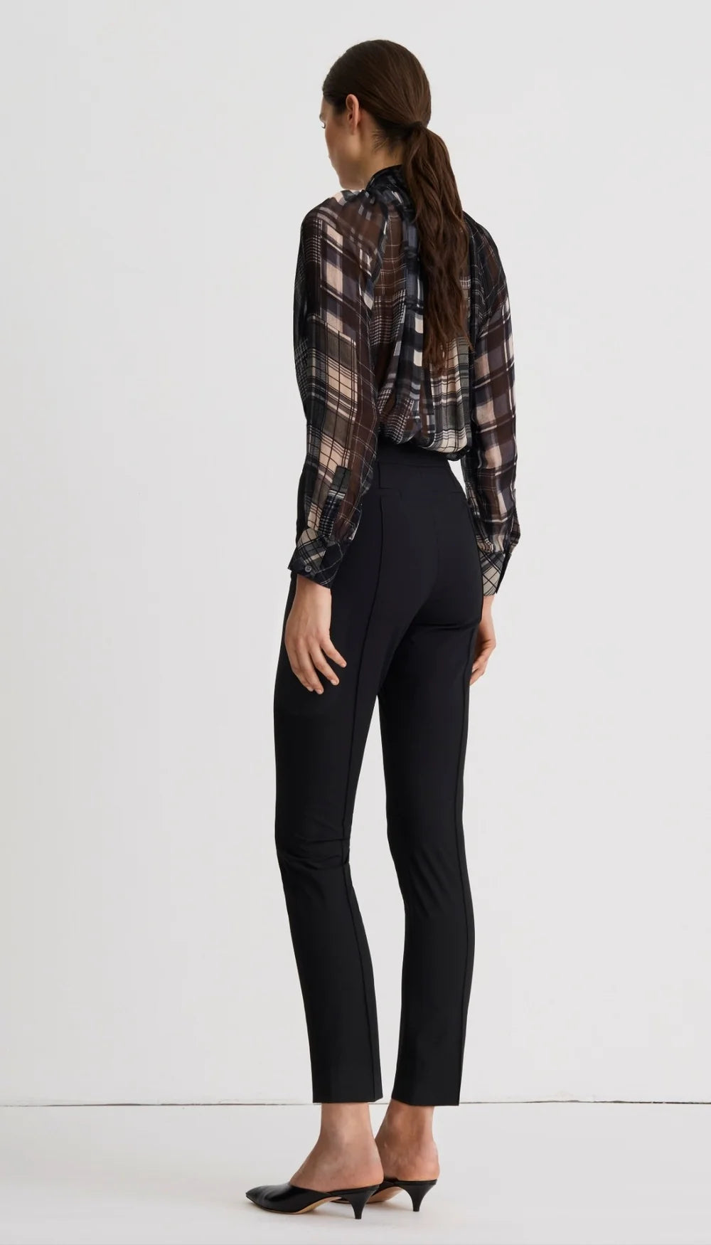 Smythe High Rise Pintuck Cig Pant