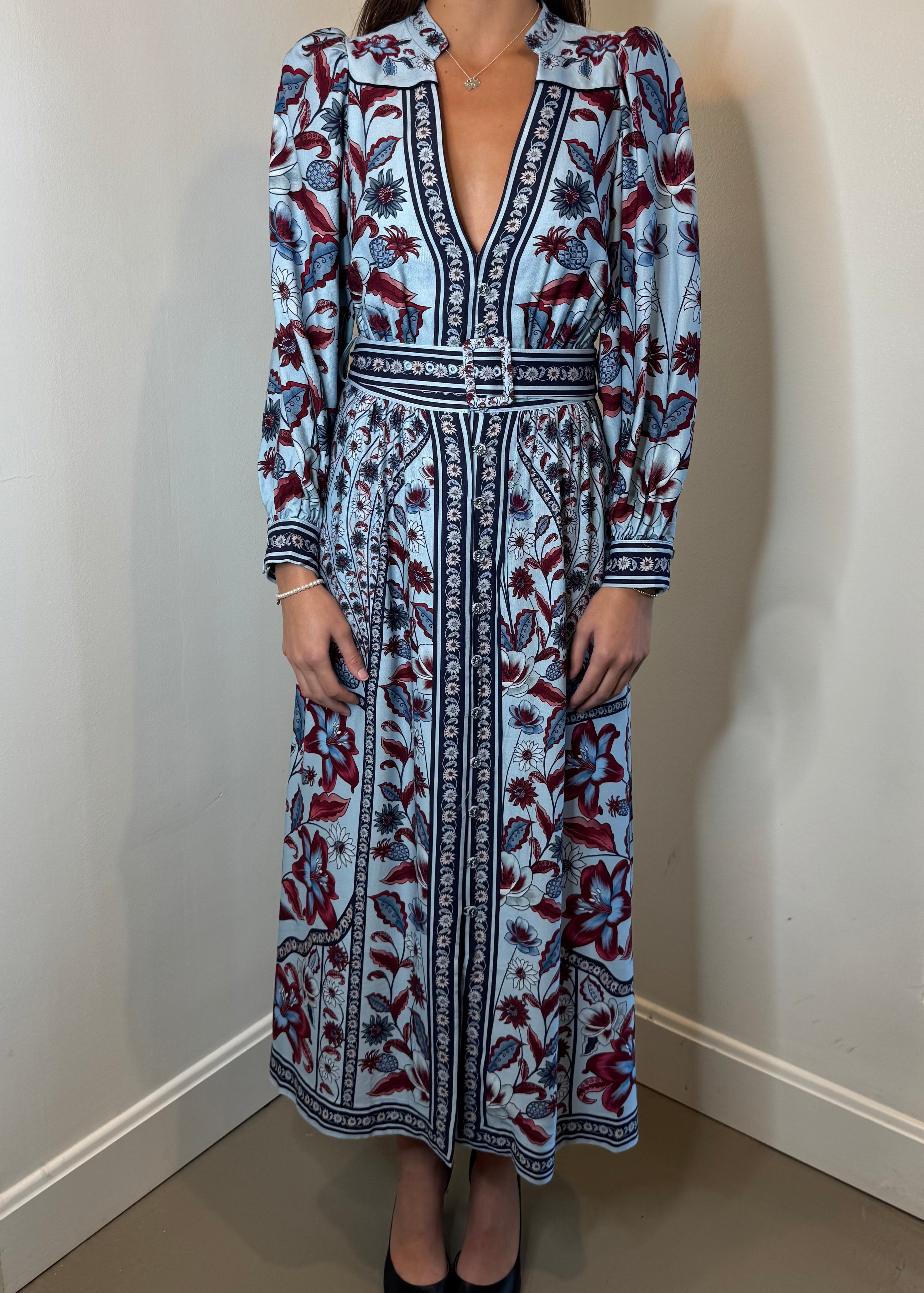 Farm Rio Marcelle Soft Blue Maxi Dress