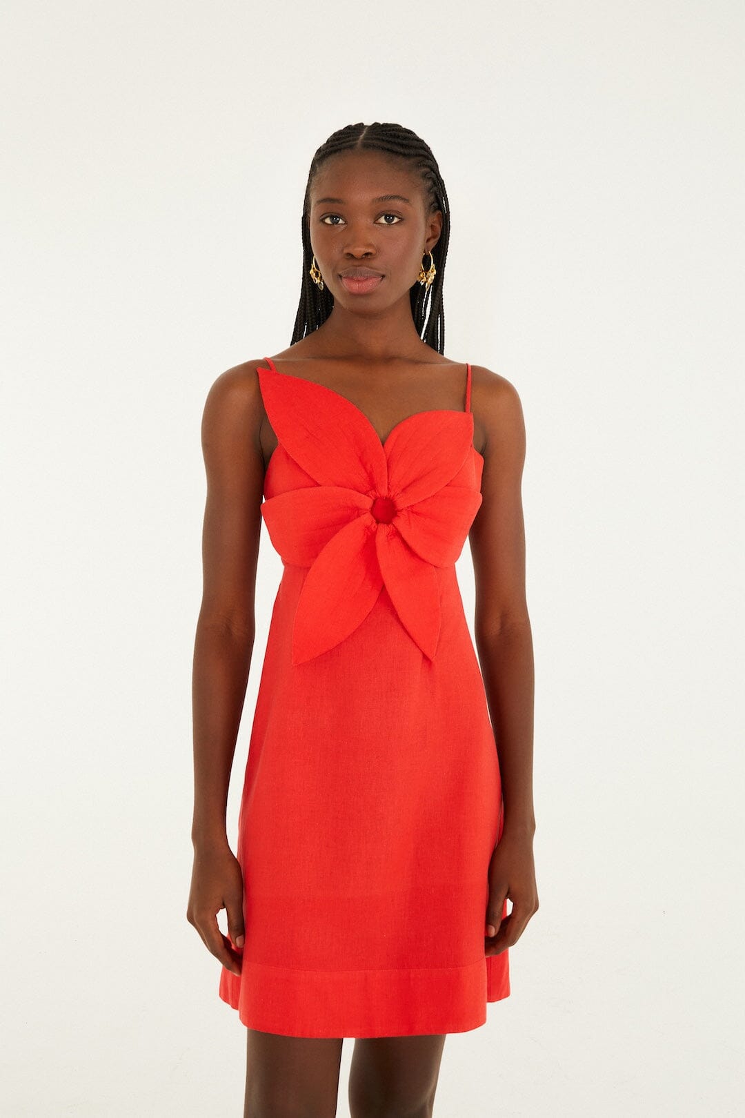 open lace back dress Cosie Mini Dress Red