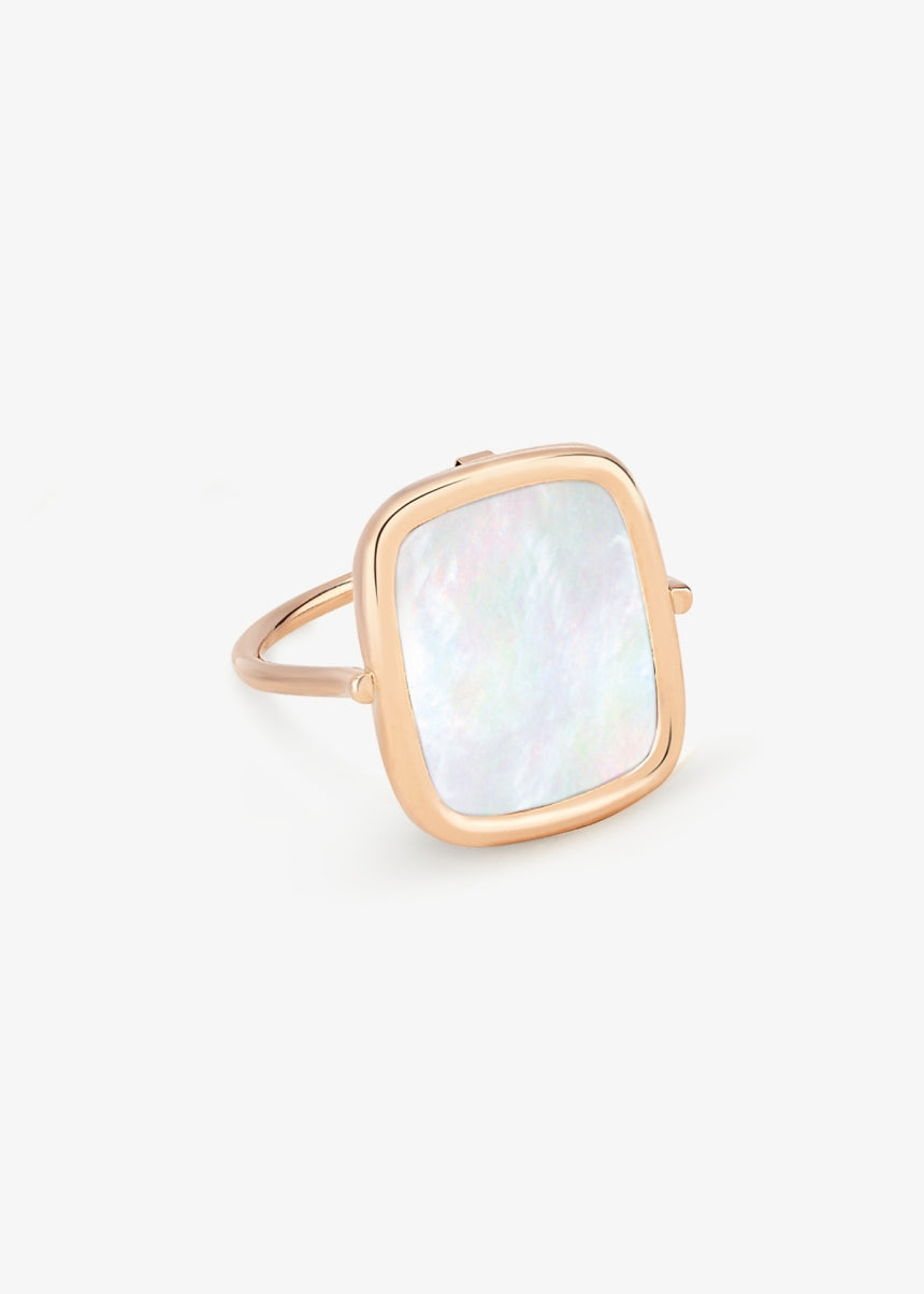 Ginette White MOP Antique Ring