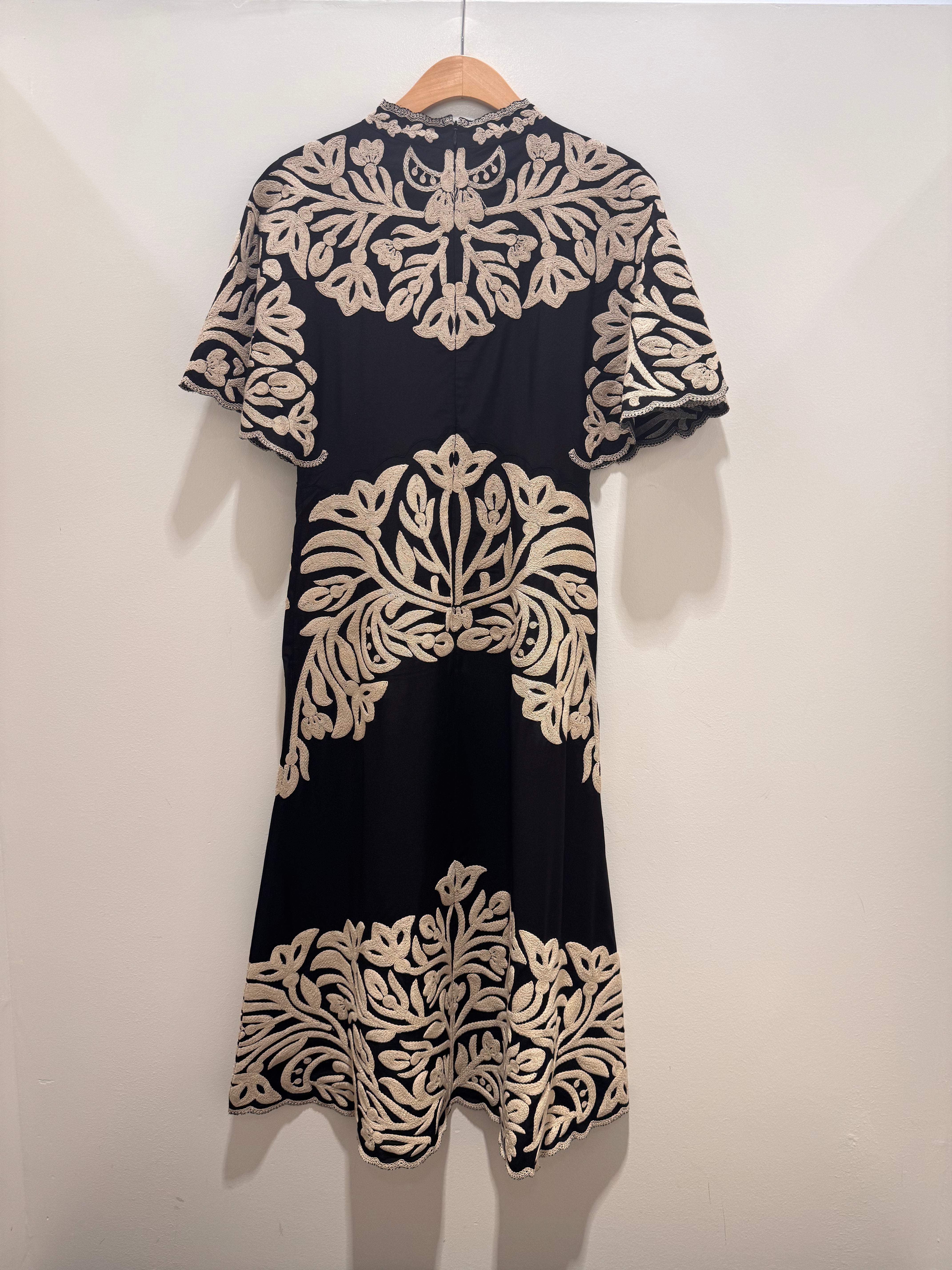 Sea Alexandra Embroidery Short Sleeve Midi Dress