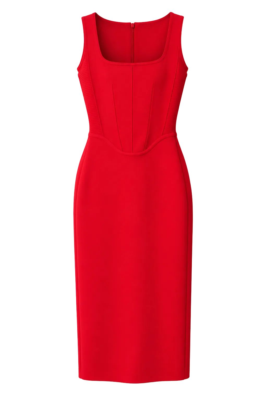 RVN Meira Sqaured Neck Corset Midi Dress