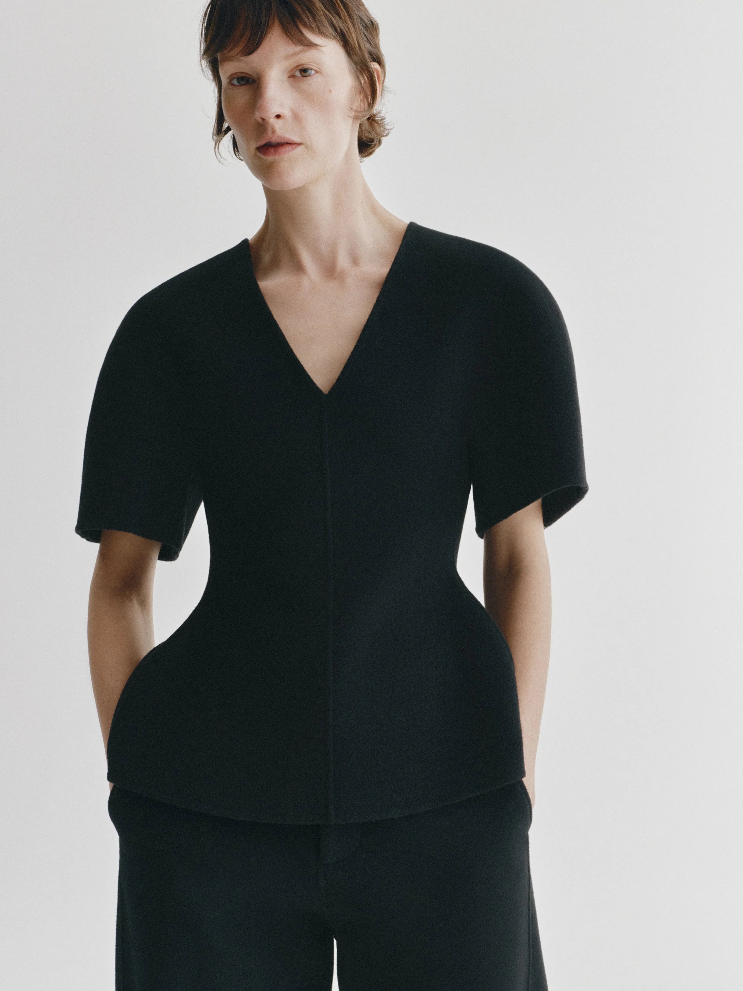 Lisa Yang Double V Neck Top