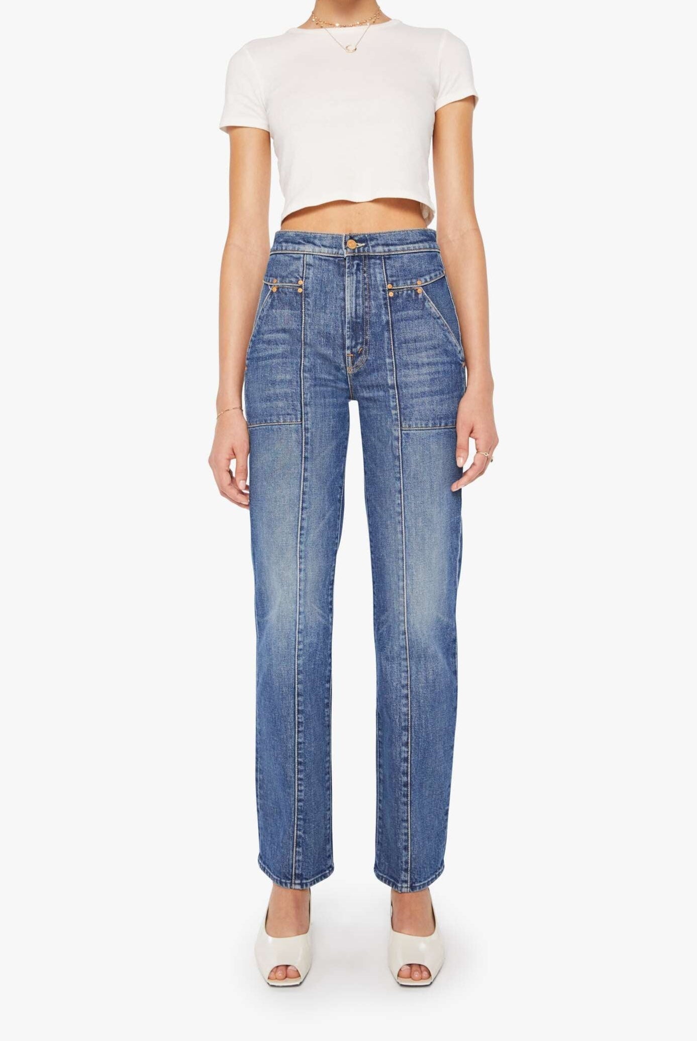 Mother Denim The Riveter Rambler Zip Sneak