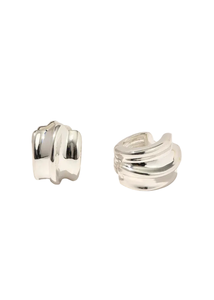 Otiumberg Small Silver Wave Hoop