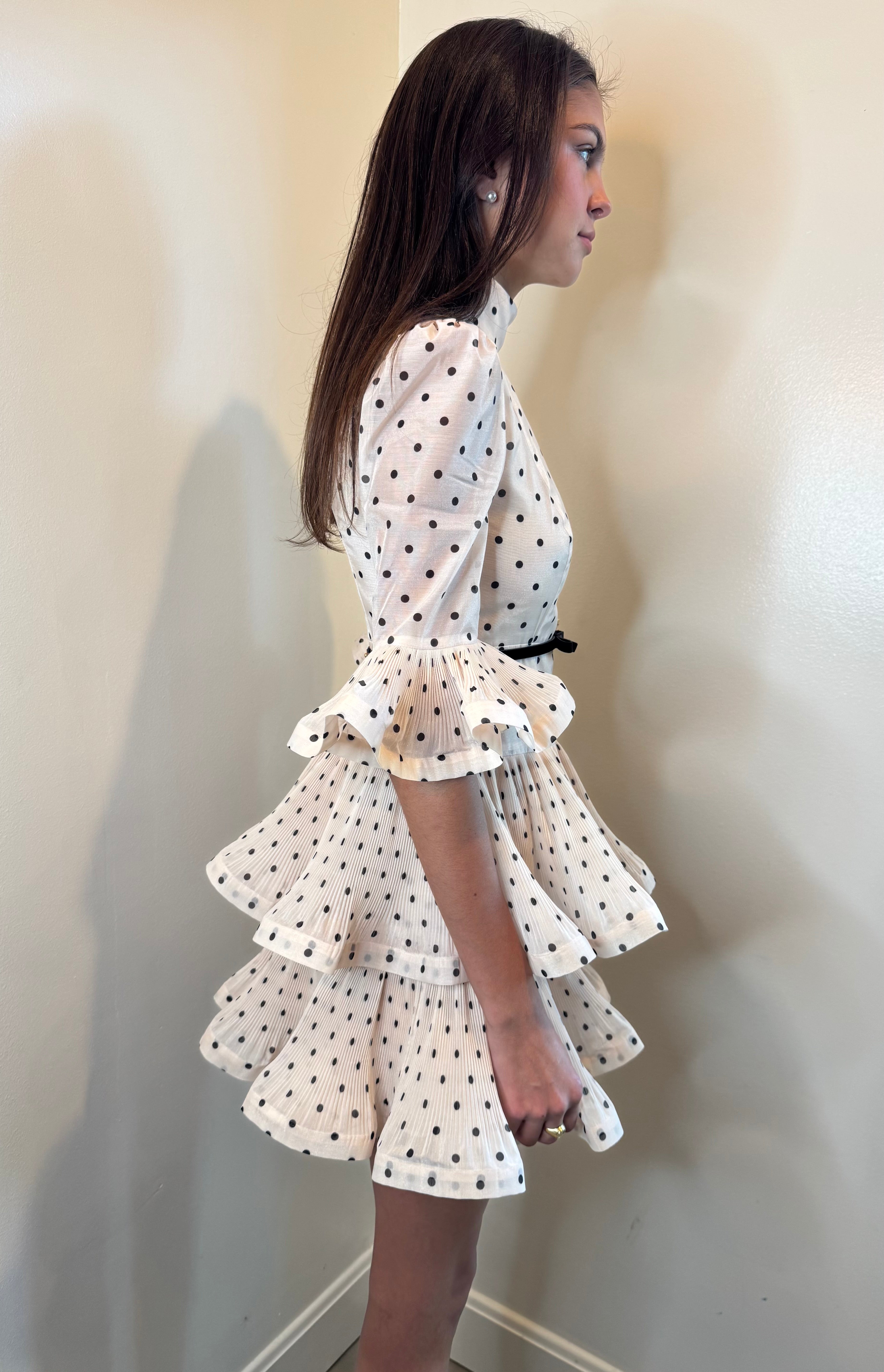 Zimmermann Pleated Sleeved Mini Dress