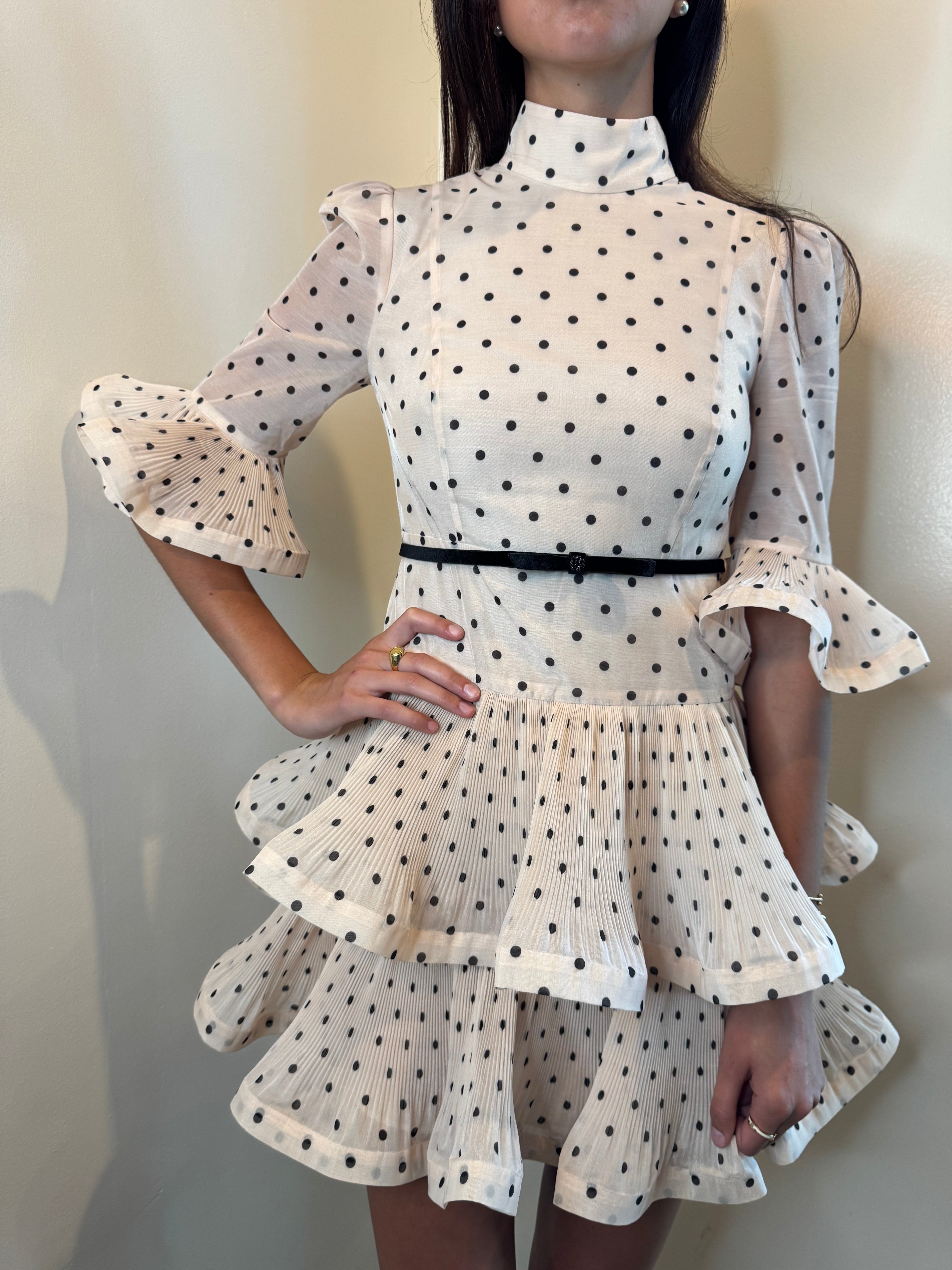 Zimmermann Pleated Sleeved Mini Dress