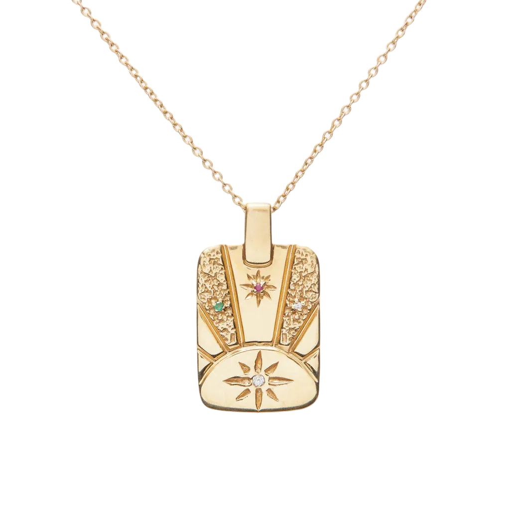 Scosha Radiate Sketch Tag Necklace
