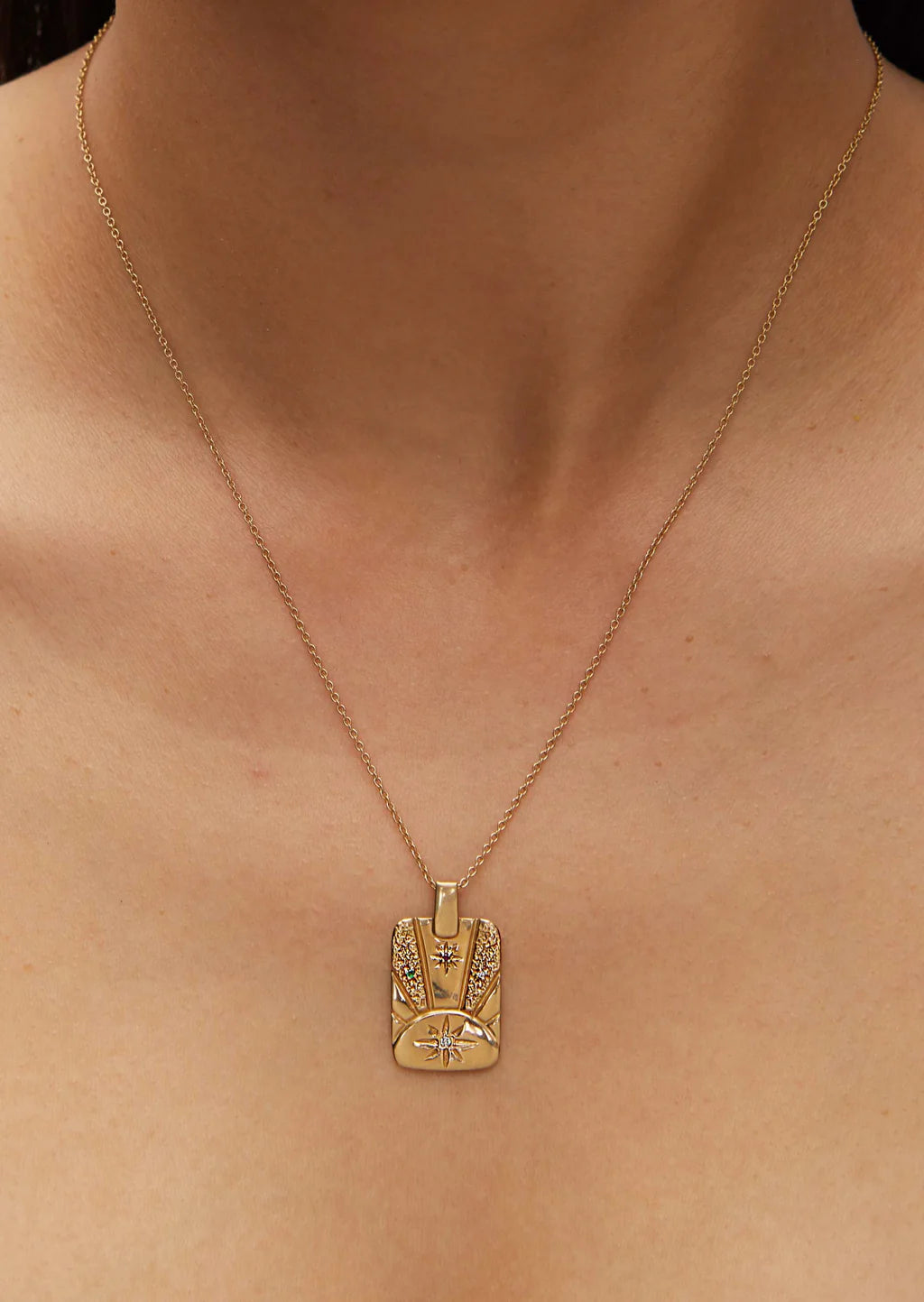 Scosha Radiate Sketch Tag Necklace