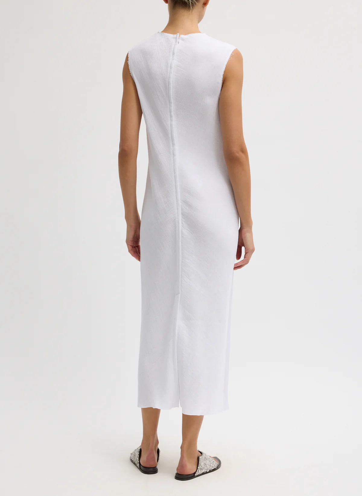 Tibi Plisse Sleeveless Bias Dress