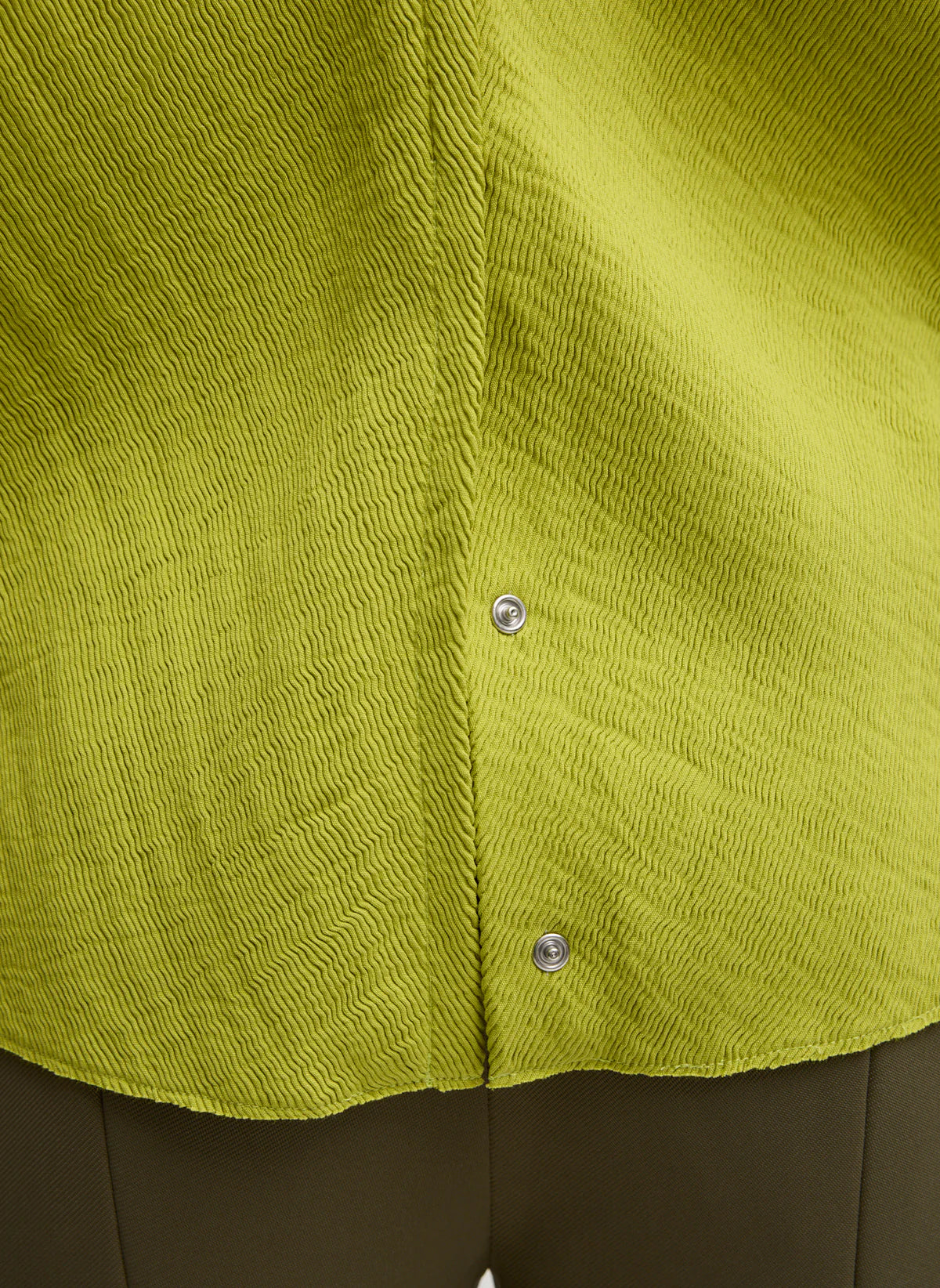 Tibi Viscose Plisse Hinged Long Sleeve Top