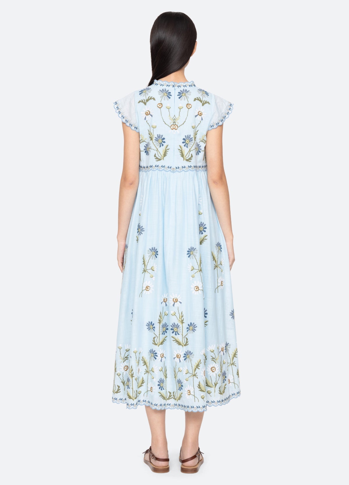 Sea Audra Embroidery Midi Dress