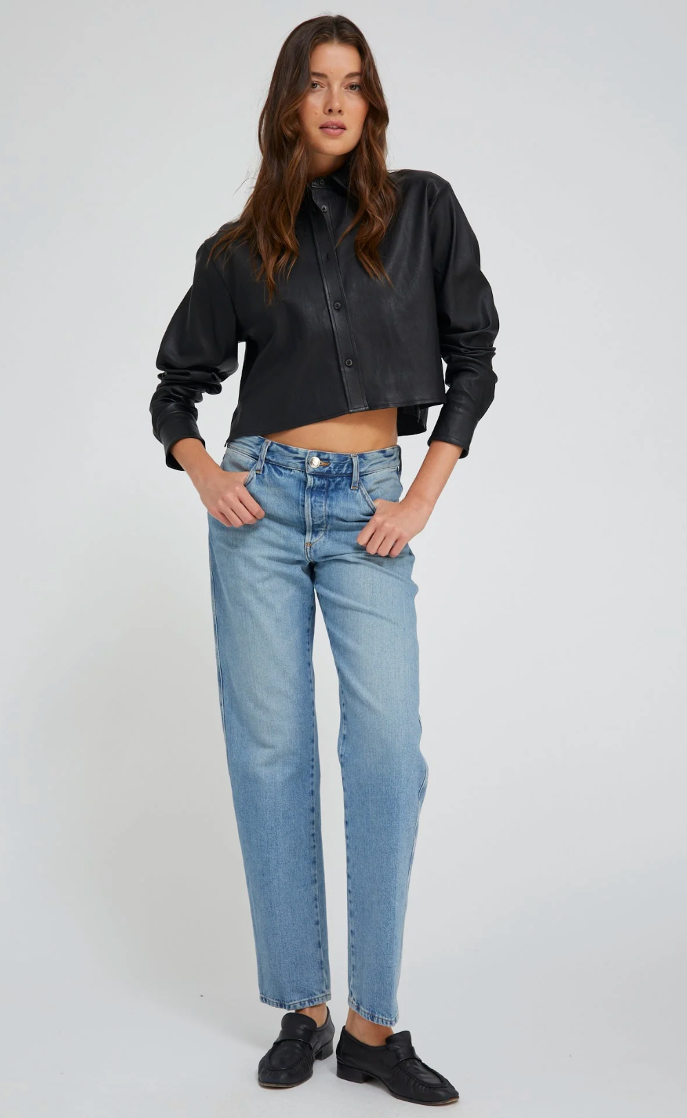 SPRWMN Cropped Button Up Top