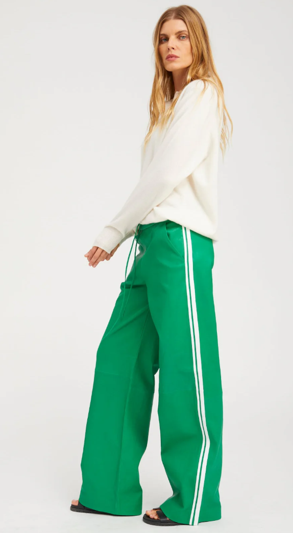 SPRWMN Leather Baggy Athletic Pants