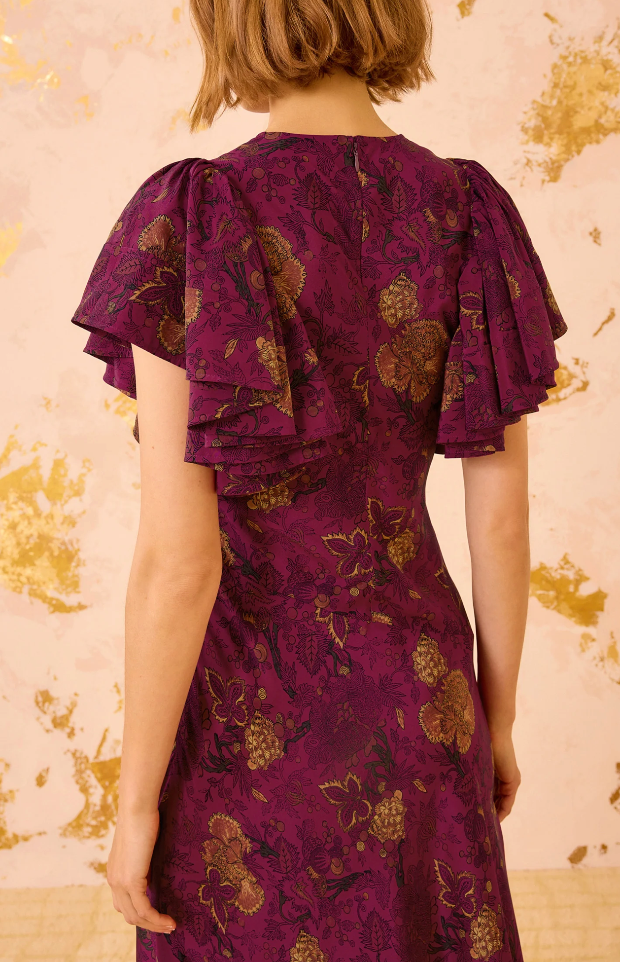 Ulla Johnson Mariam Silk Flutter Sleeve Dress