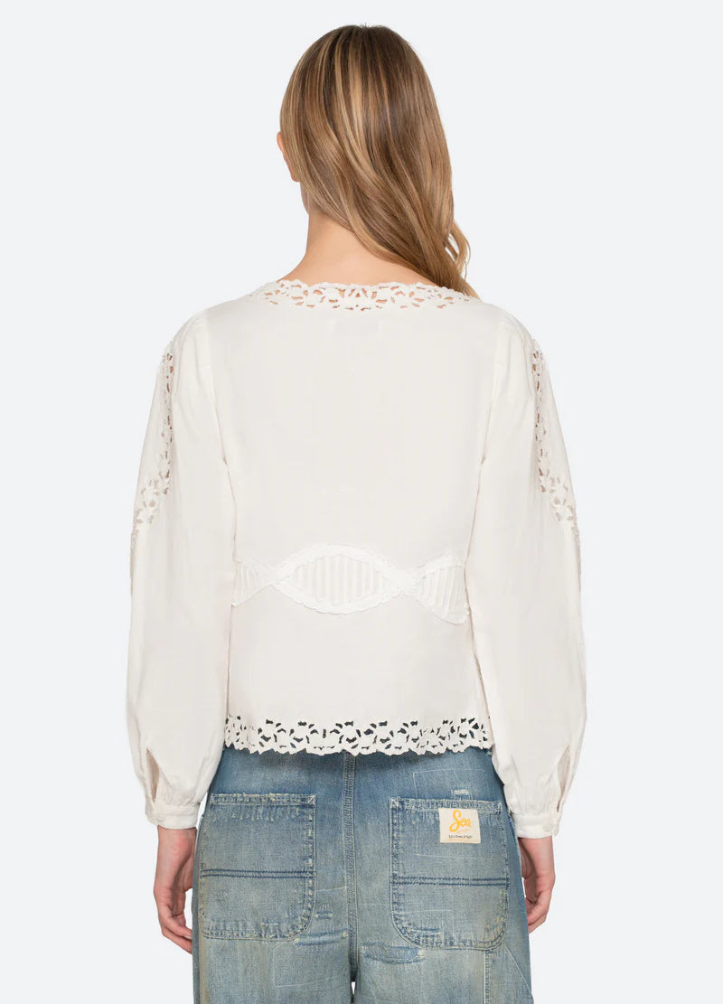 Sea Sofia Embroidery Long Sleeve Blouse
