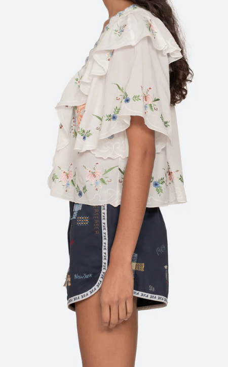 Sea Serafina Embroidery S/S Top