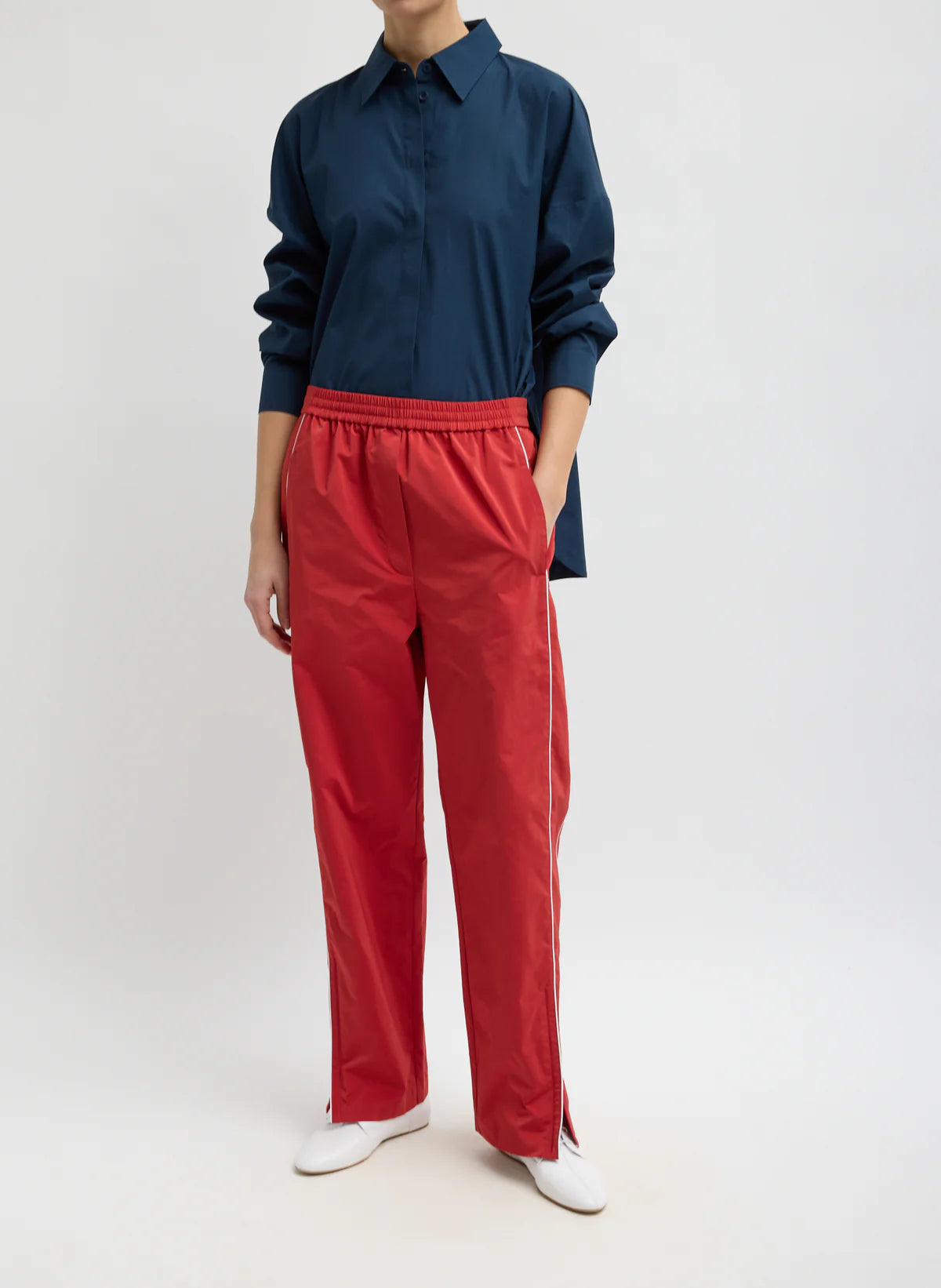 Tibi Nylon Piped Jogger