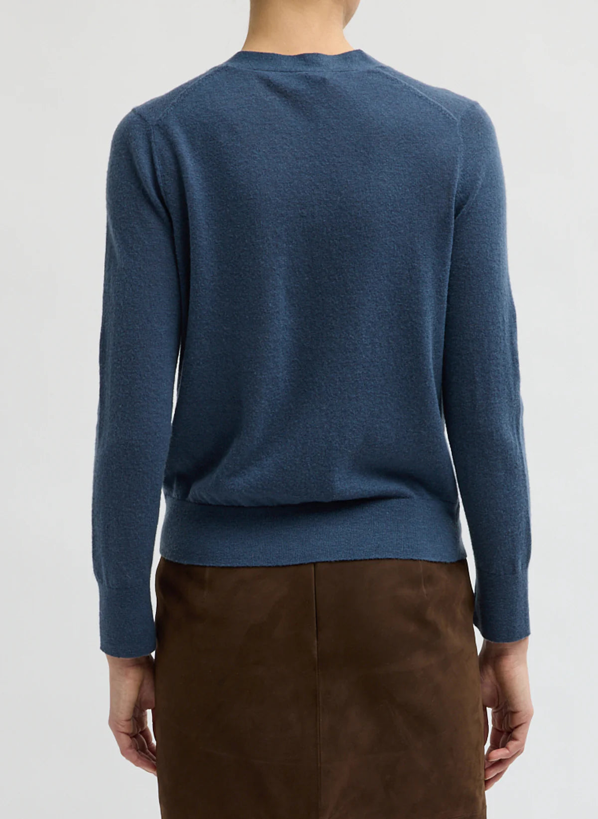 Tibi Skinlike Mercerized Wool V-Neck Shrunken Cardigan