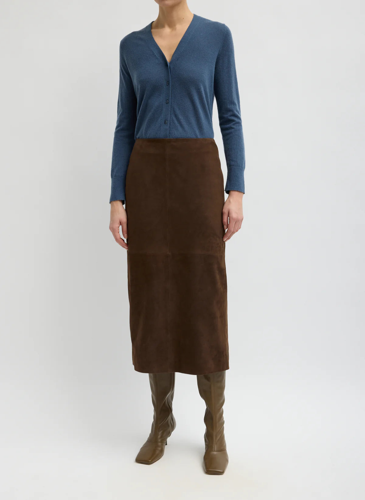Tibi Suede Pencil Skirt