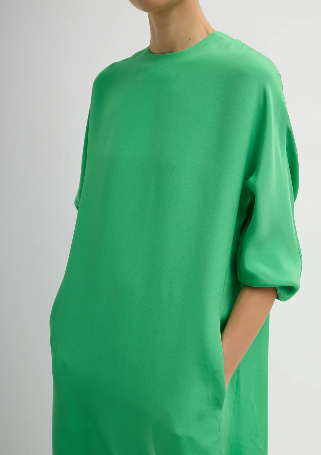 Tibi 4 Ply Long Sleeve Cocoon Dress