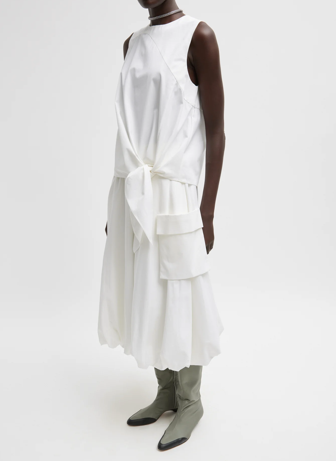 Tibi Bio Twill Easy Tie Top