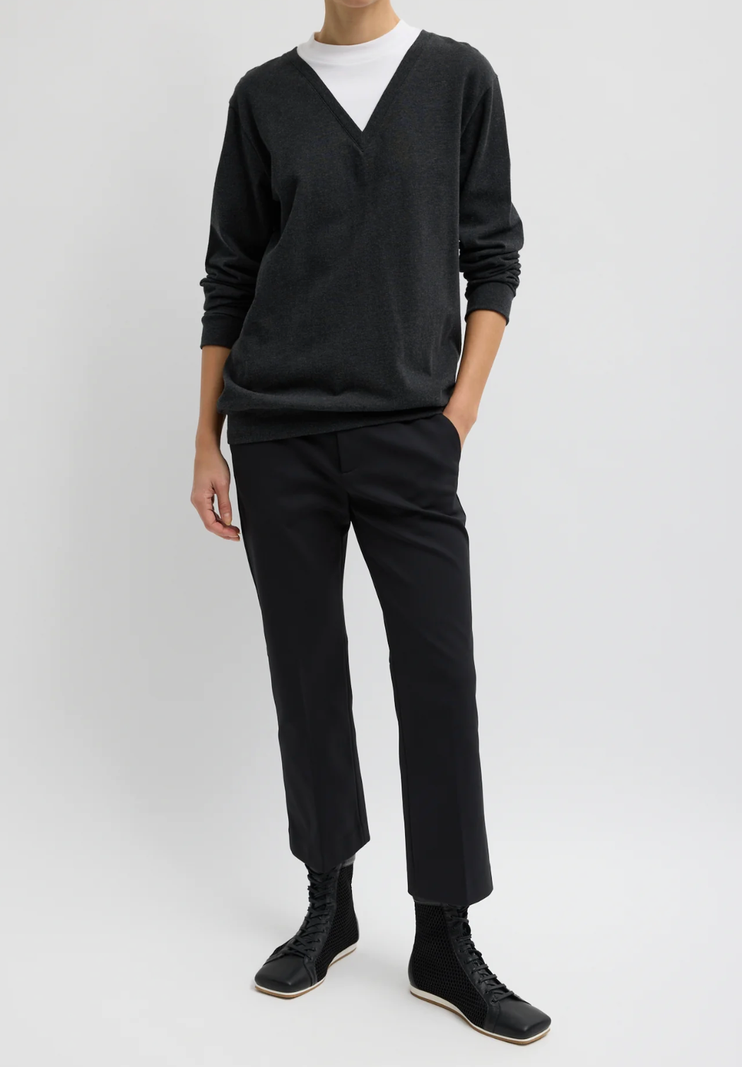 Tibi Compact Tech Knit Cropped Bootcut Pant