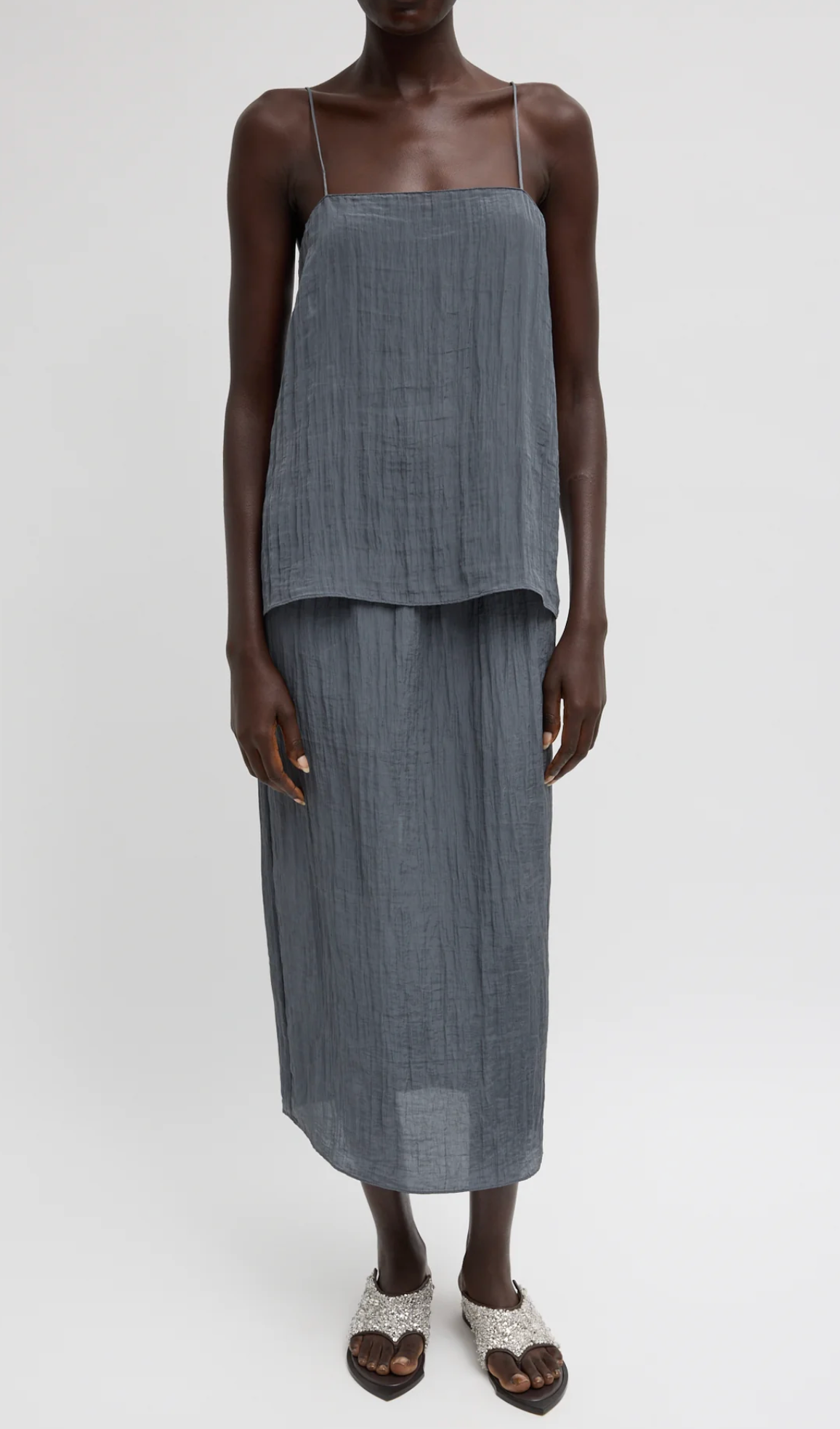 Tibi Crinkle Slip Skirt