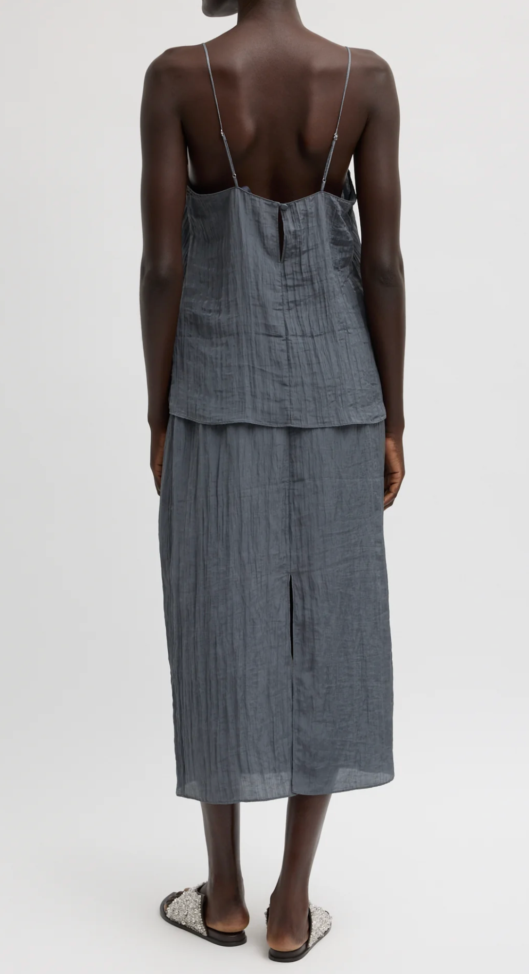 Tibi Crinkle Slip Skirt