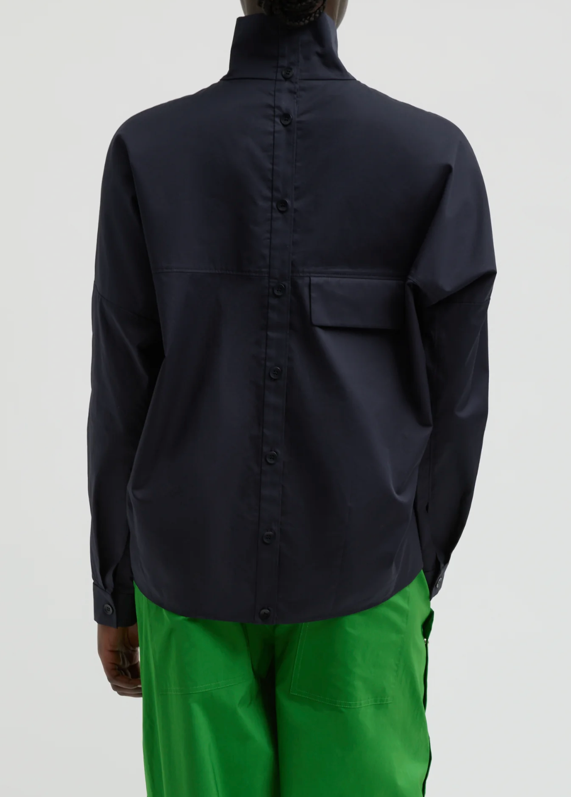 Tibi Eco Poplin Funnelneck Dolman Top