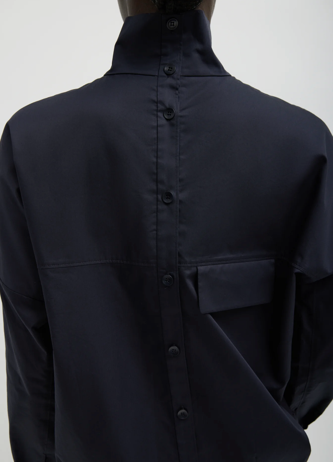 Tibi Eco Poplin Funnelneck Dolman Top