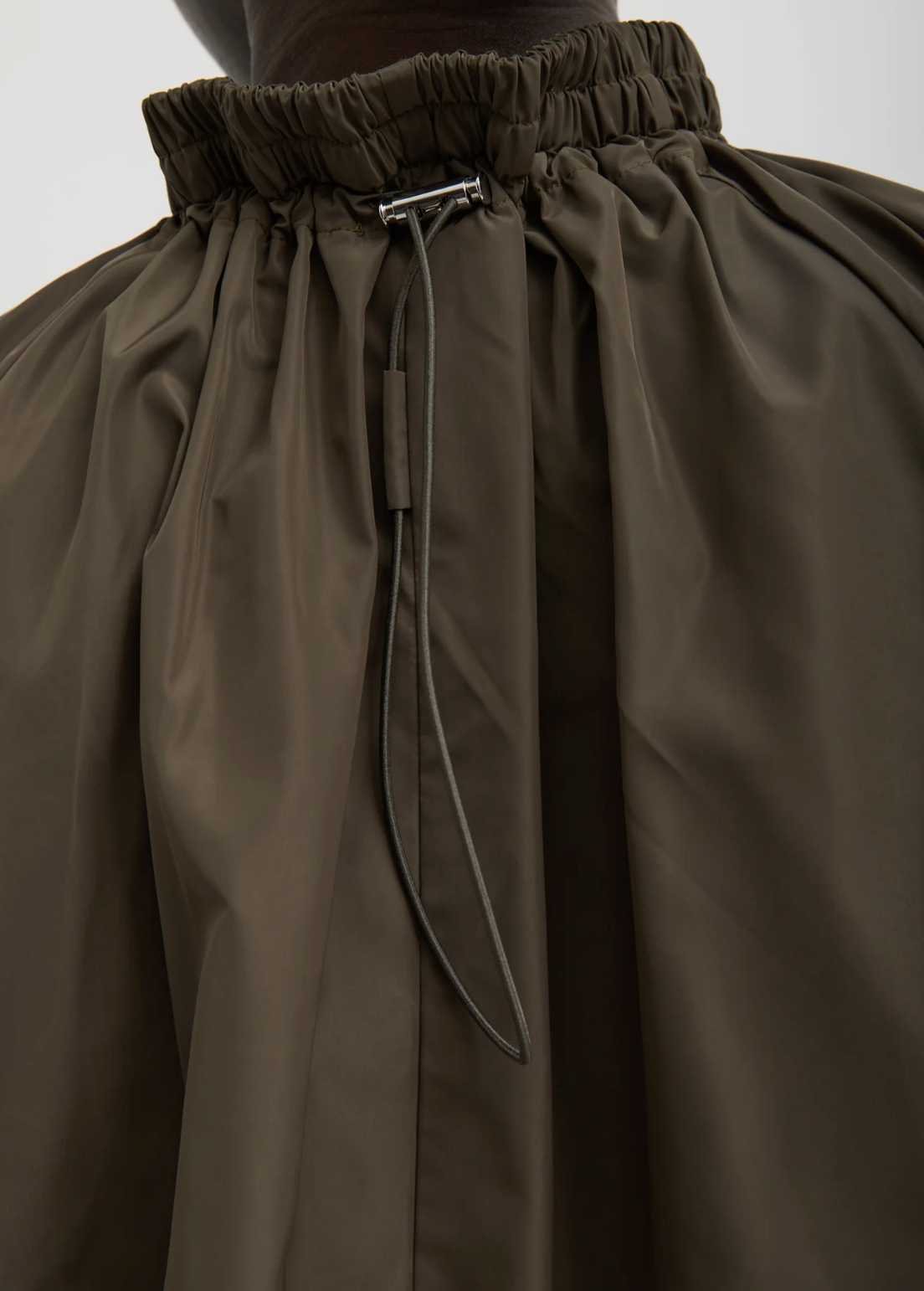 Tibi Italian Sporty Nylon Shirred Anorak Top