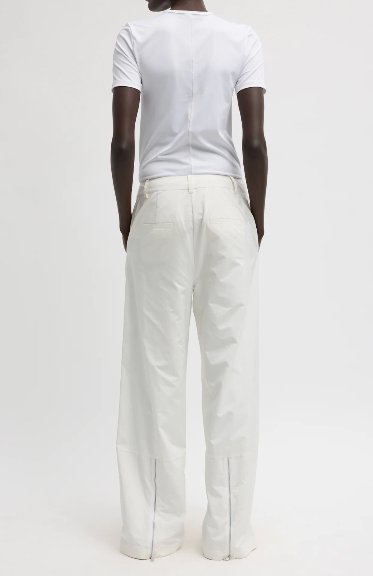 Tibi Nylon Zipper Trouser - Short Length