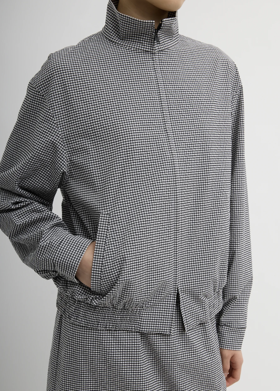Tibi Tech Gingham Track Jacket