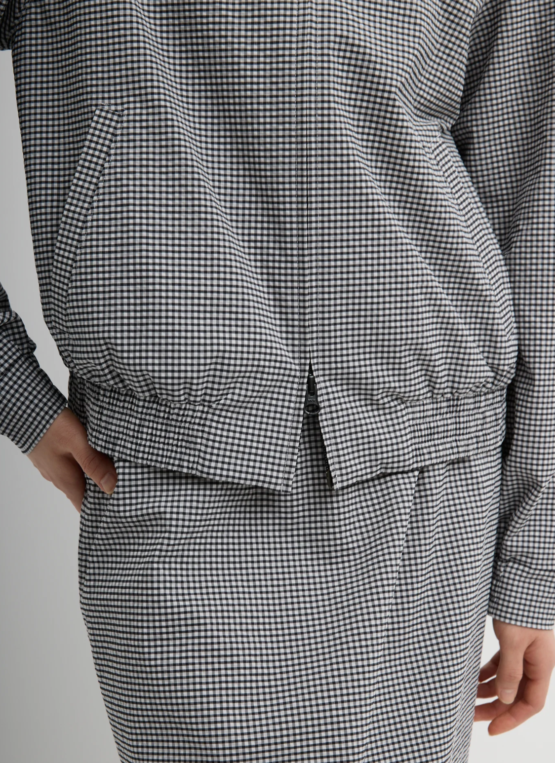 Tibi Tech Gingham Track Jacket