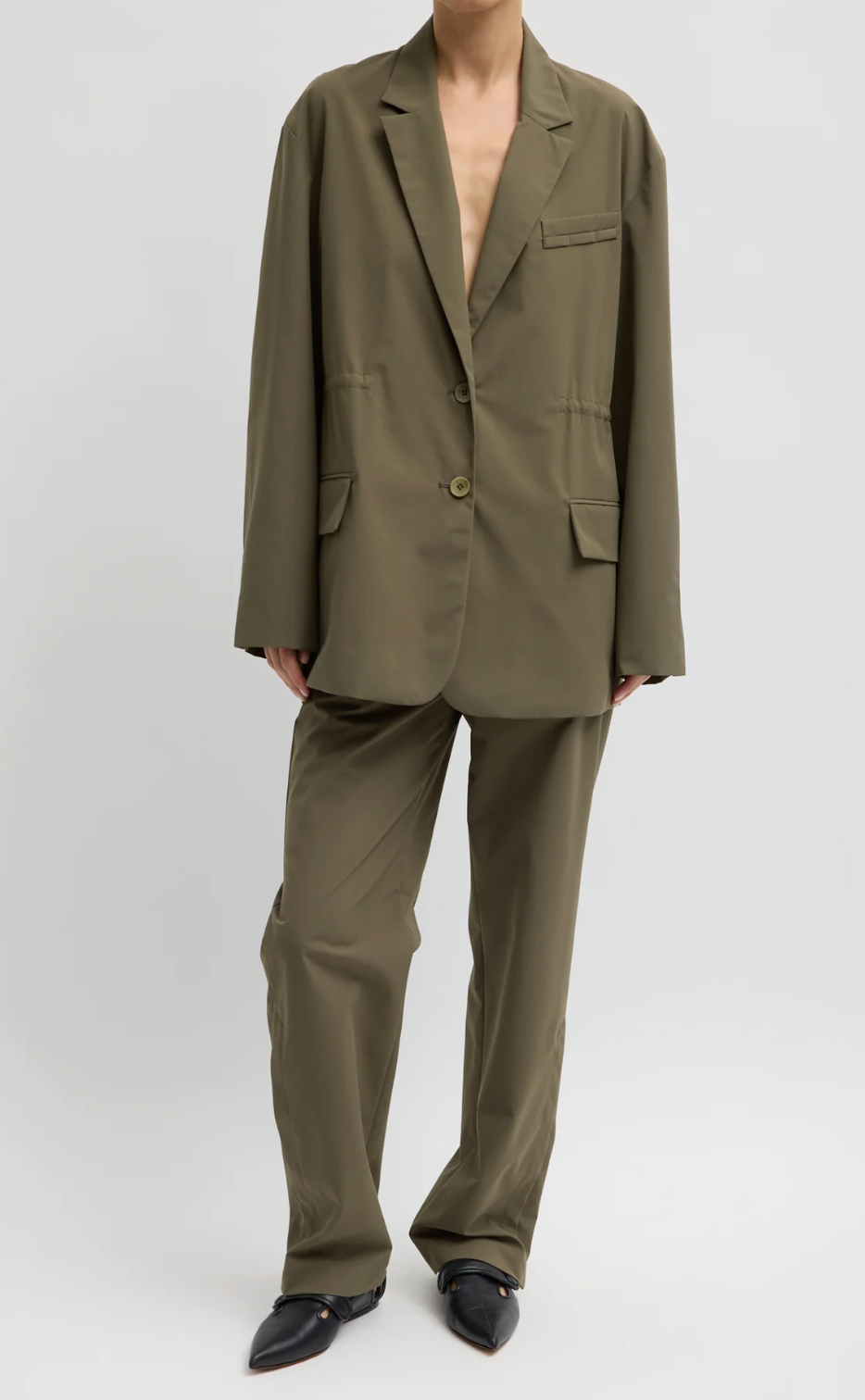 Tibi Tech Suiting Anorak Blazer With Zip Off