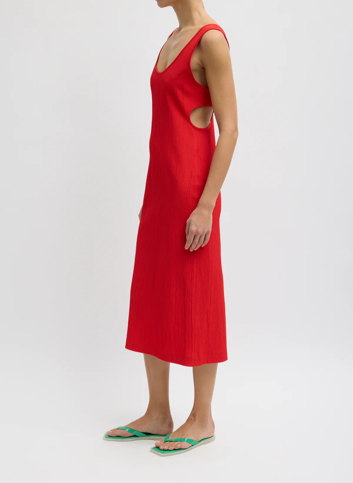 Tibi Creased Stretch Crepe Racerback Dress