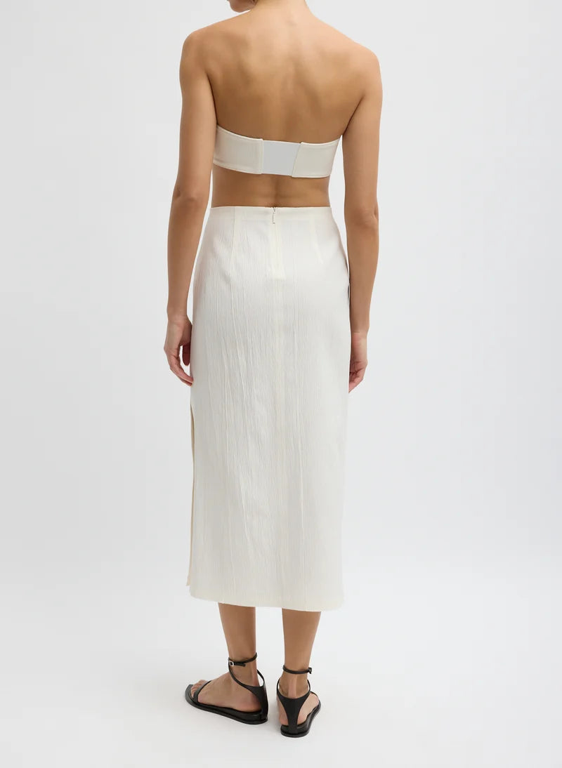 Tibi Creased Stretch Crepe Skirt